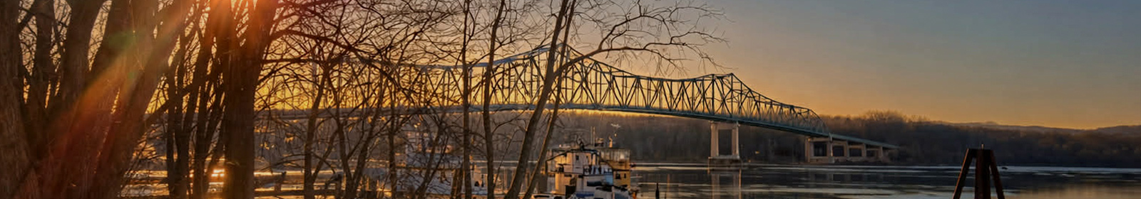 Lacon bridge at sunset.
