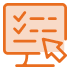 Computer checklist icon.
